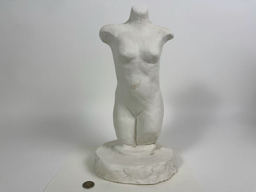 Original Plaster Nude Figure Sculpture Signed Joyzelle 95 7.5W X 13H [Photo 1]