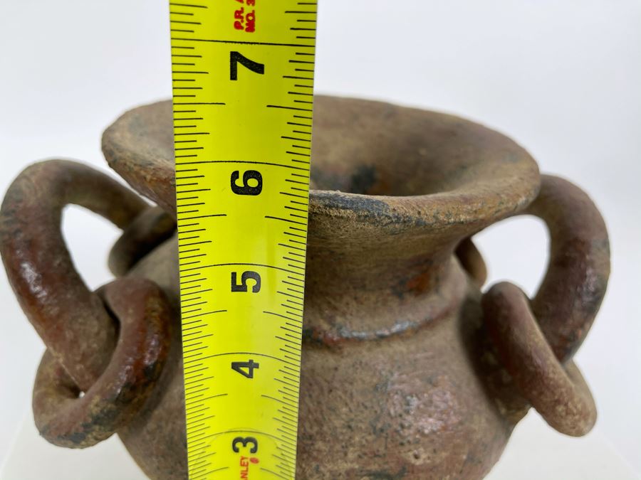 Vintage Pottery Pot With Rings On Handles 9W X 5.5H [Photo 11]