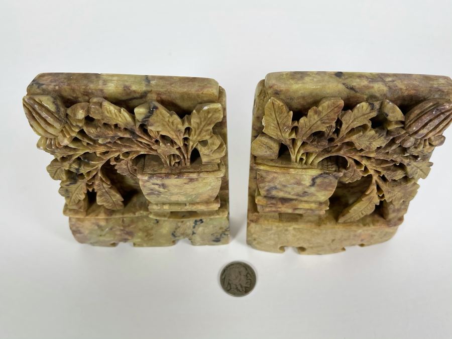 Vintage Chinese Relief Carved Soapstone [Photo 3]