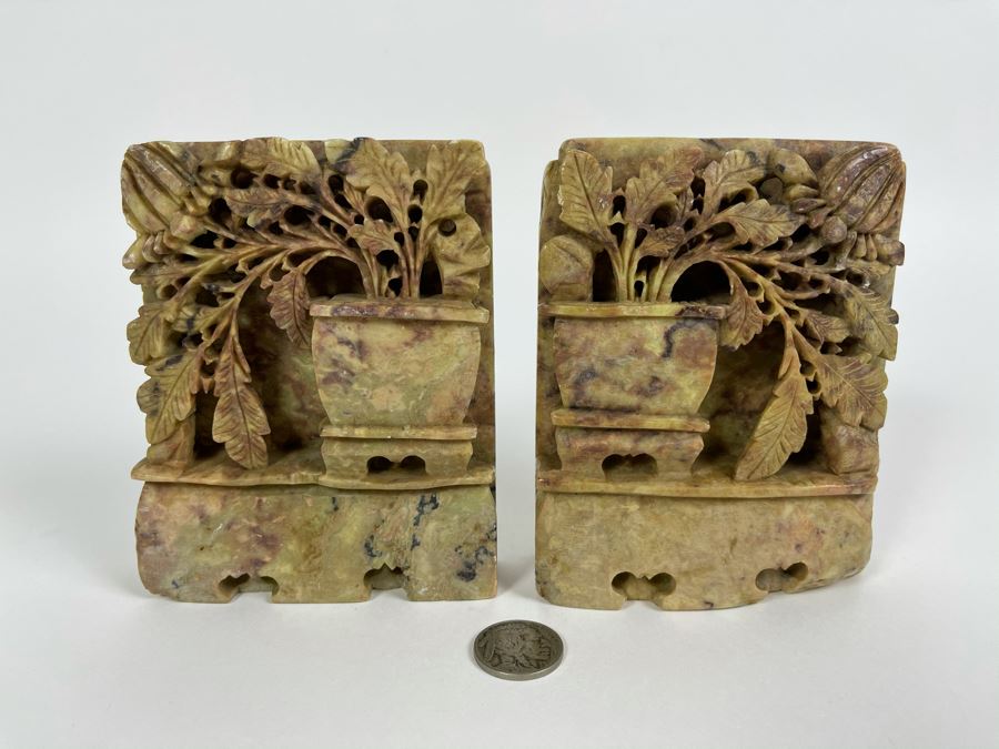 Vintage Chinese Relief Carved Soapstone [Photo 2]