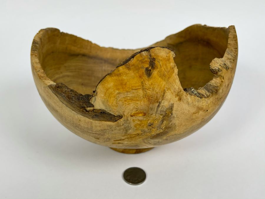 Signed Artisan Black Acacia Bowl By Nan Bushley 7W X 5H [Photo 2]