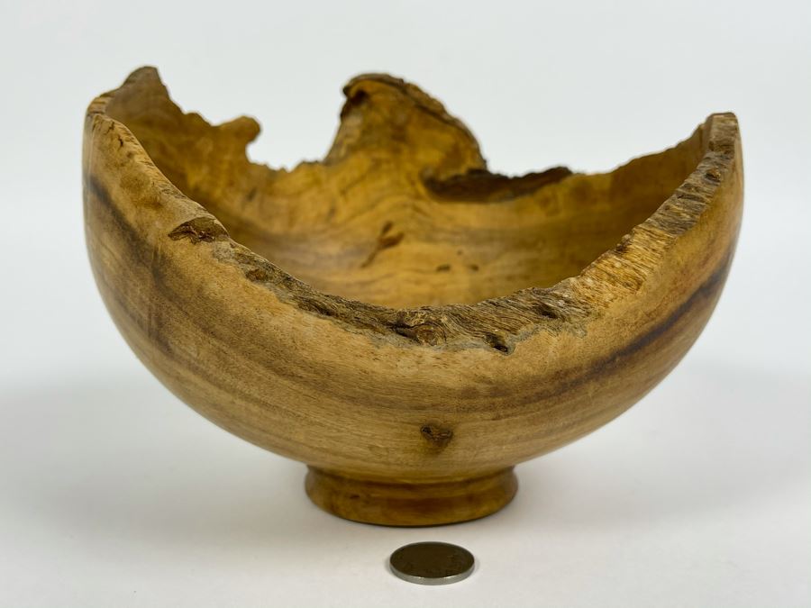 Signed Artisan Black Acacia Bowl By Nan Bushley 7W X 5H [Photo 3]