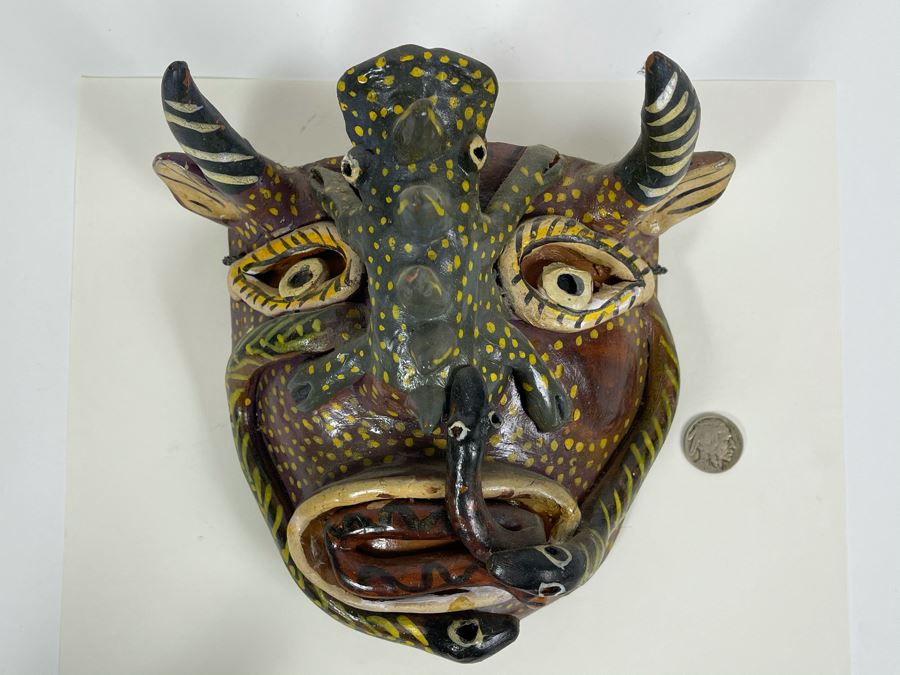 Vintage Handpainted Pottery Mask 8W X 7H [Photo 2]