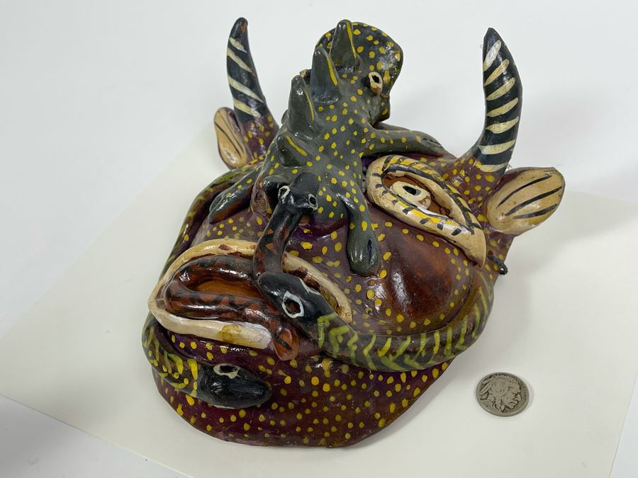 Vintage Handpainted Pottery Mask 8W X 7H [Photo 7]