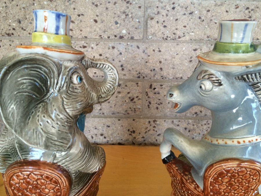 Political Donkey and Elephant Red Wine Decanters Made in Italy [Photo 9]