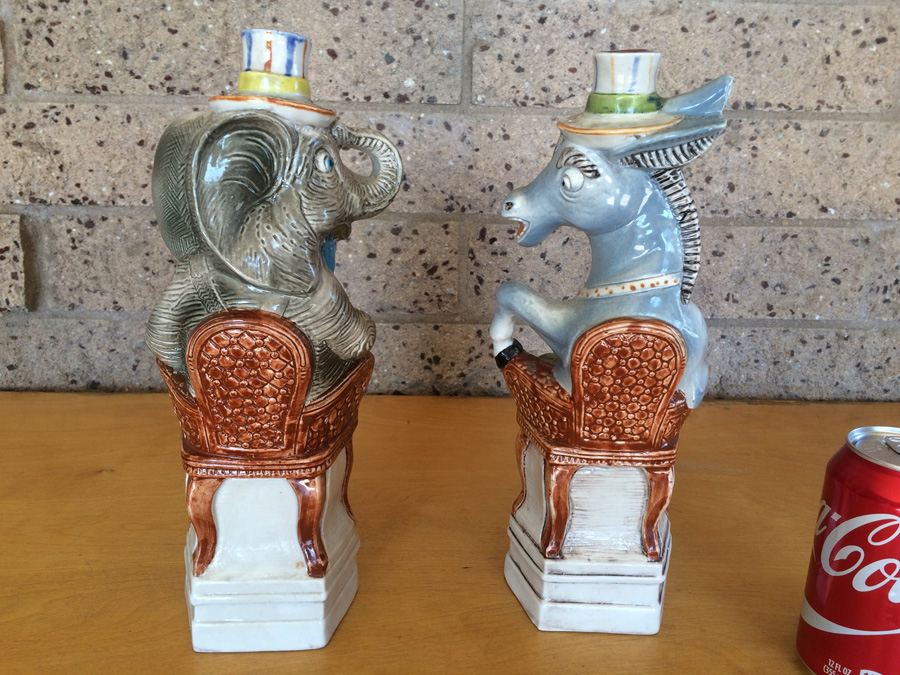 Political Donkey and Elephant Red Wine Decanters Made in Italy [Photo 8]