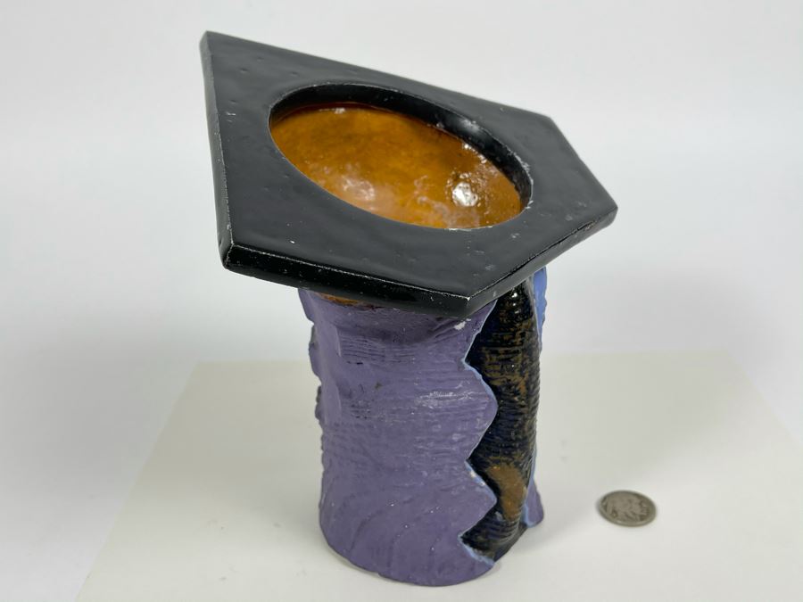 Unusual Pottery Vase 7W X 7H [Photo 5]