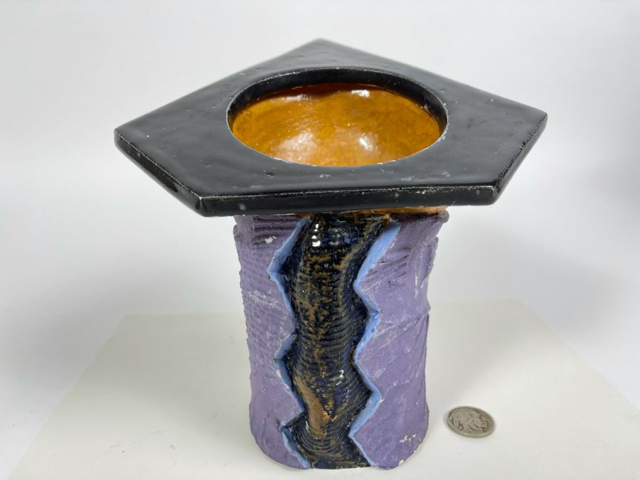 Unusual Pottery Vase 7W X 7H [Photo 2]