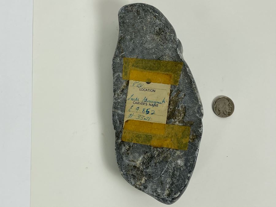 Old Native American Stone Carving Of Child In Papoose 3.5W X 7H X 1.5D [Photo 8]