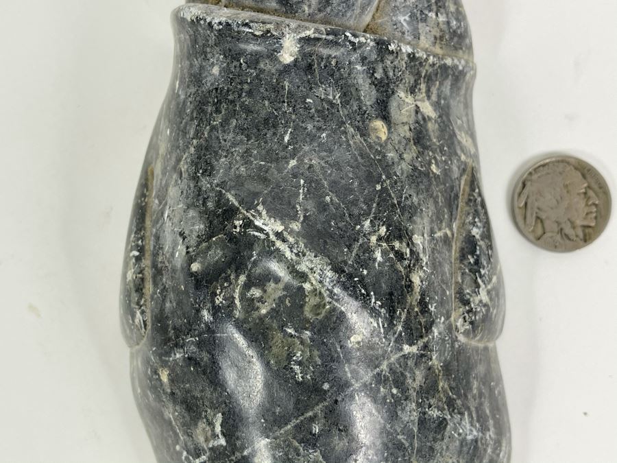 Old Native American Stone Carving Of Child In Papoose 3.5W X 7H X 1.5D [Photo 4]