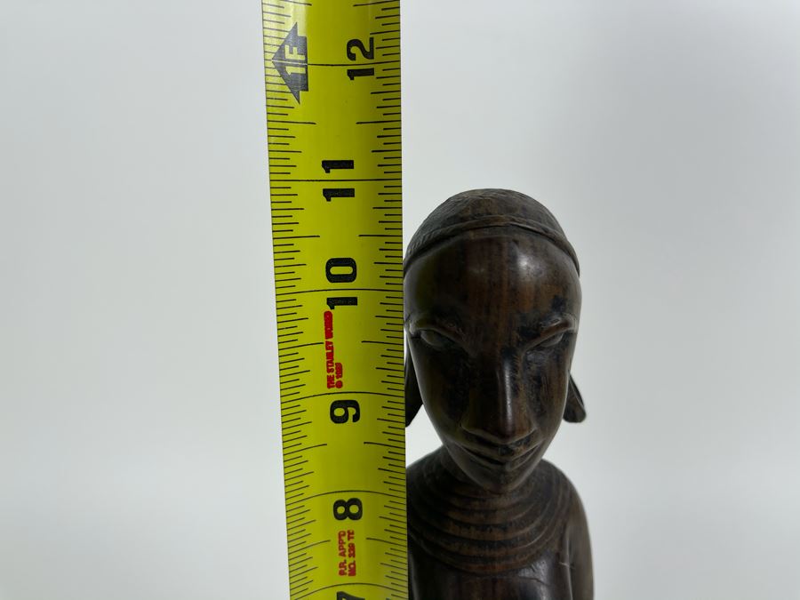 Vintage Handcarved Wooden Woman Sculpture From Africa 11H [Photo 9]
