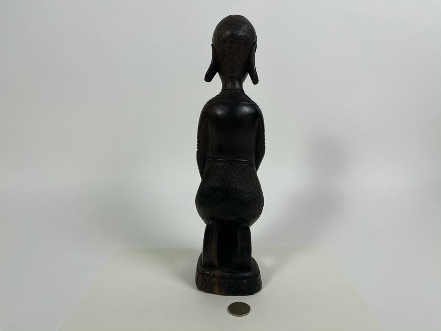 Vintage Handcarved Wooden Woman Sculpture From Africa 11H [Photo 6]