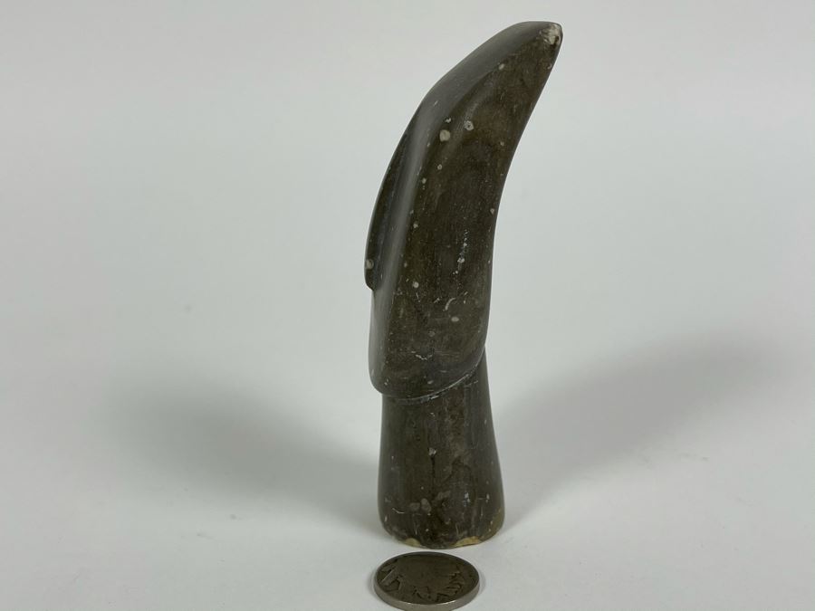 Vintage Carved Stone Head 4.25H [Photo 6]