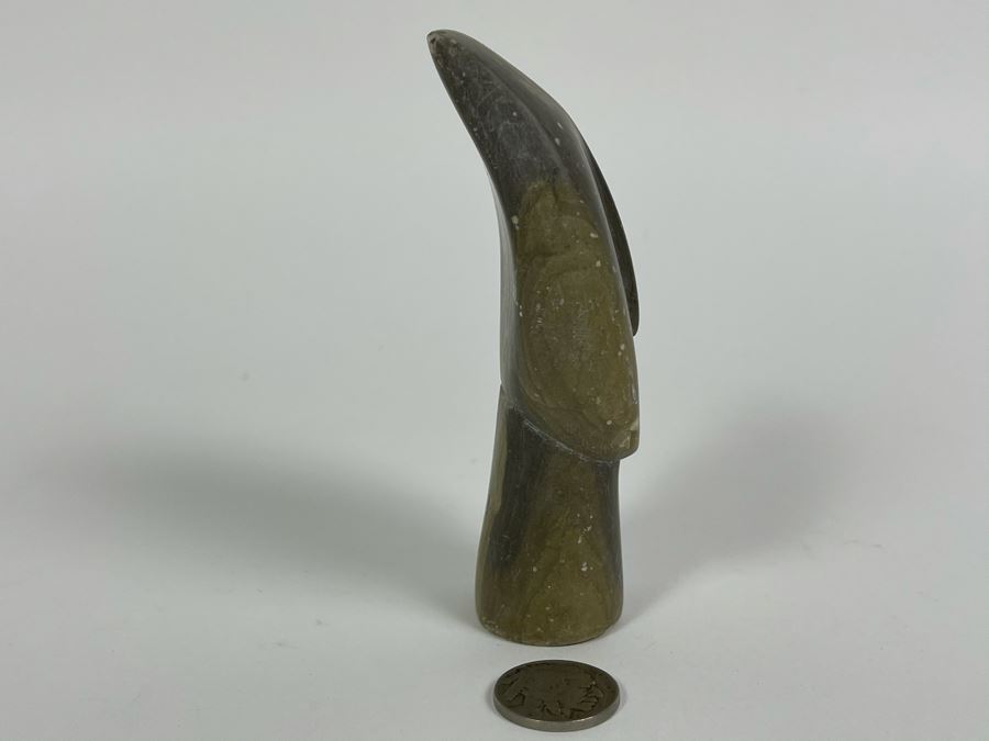 Vintage Carved Stone Head 4.25H [Photo 4]