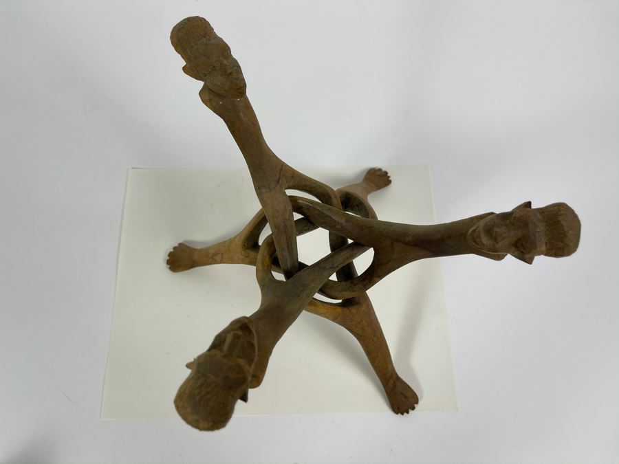 Carved Wooden Three-Foot Collapsible Stand [Photo 5]