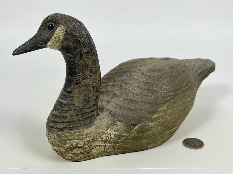 Old Hand Carved Wooden Duck Signed J. Viets 10W X 4.5W X 5.5H [Photo 7]