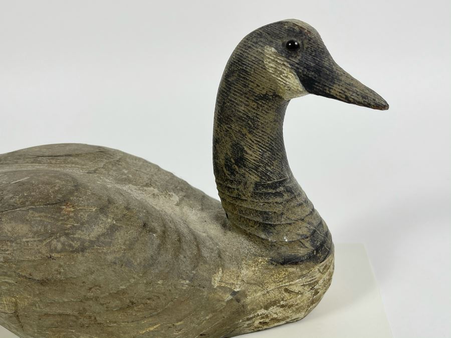 Old Hand Carved Wooden Duck Signed J. Viets 10W X 4.5W X 5.5H [Photo 4]