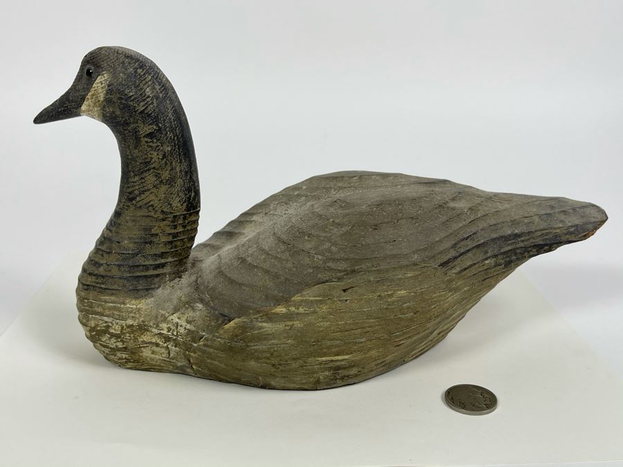 Old Hand Carved Wooden Duck Signed J. Viets 10W X 4.5W X 5.5H [Photo 8]