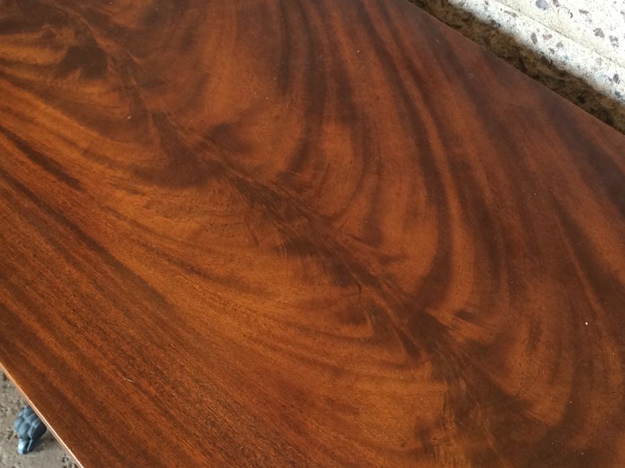 English Drop-Leaf Table with 2 Drawers and Metal Casters [Photo 9]