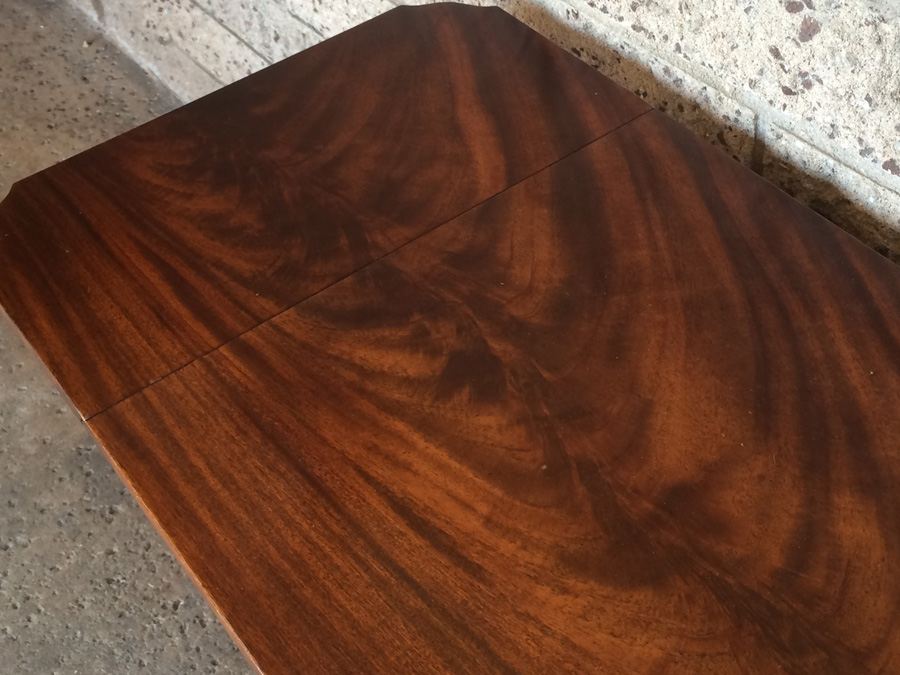 English Drop-Leaf Table with 2 Drawers and Metal Casters [Photo 10]