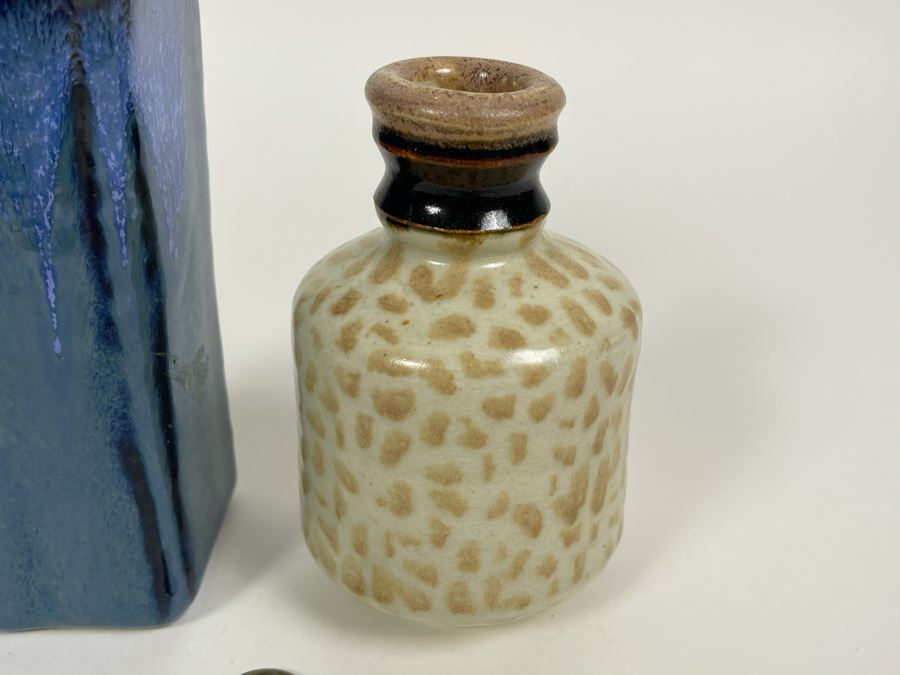 Pair Of Mid-Century Pottery Bottles 5H And 7H [Photo 3]