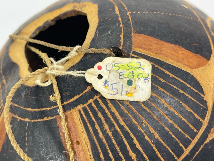 Large Hand Carved Gourd From Tanzania 8W X 9H [Photo 10]