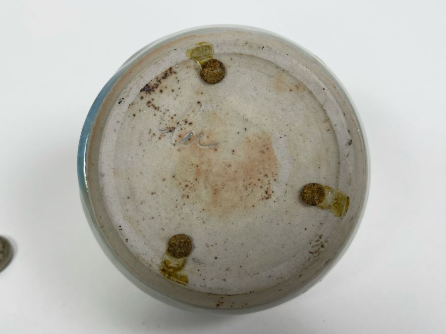 Signed Mid-Century Pottery Vase 3.5H [Photo 5]