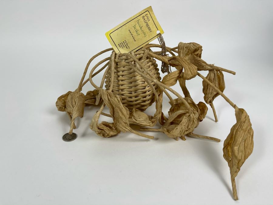 Erica Raspberry Handwoven Basket Jerome Arizona 11W X 6H [Photo 2]