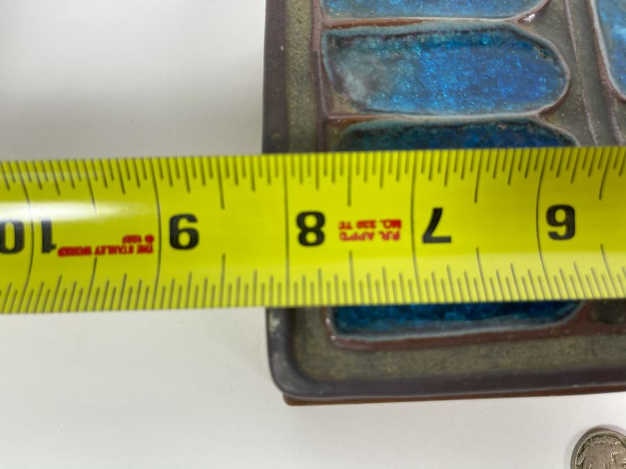 Mid-Century Modern Pottery Men's Dresser Cufflinks Jewelry Box 8W X 5D X 2H [Photo 6]