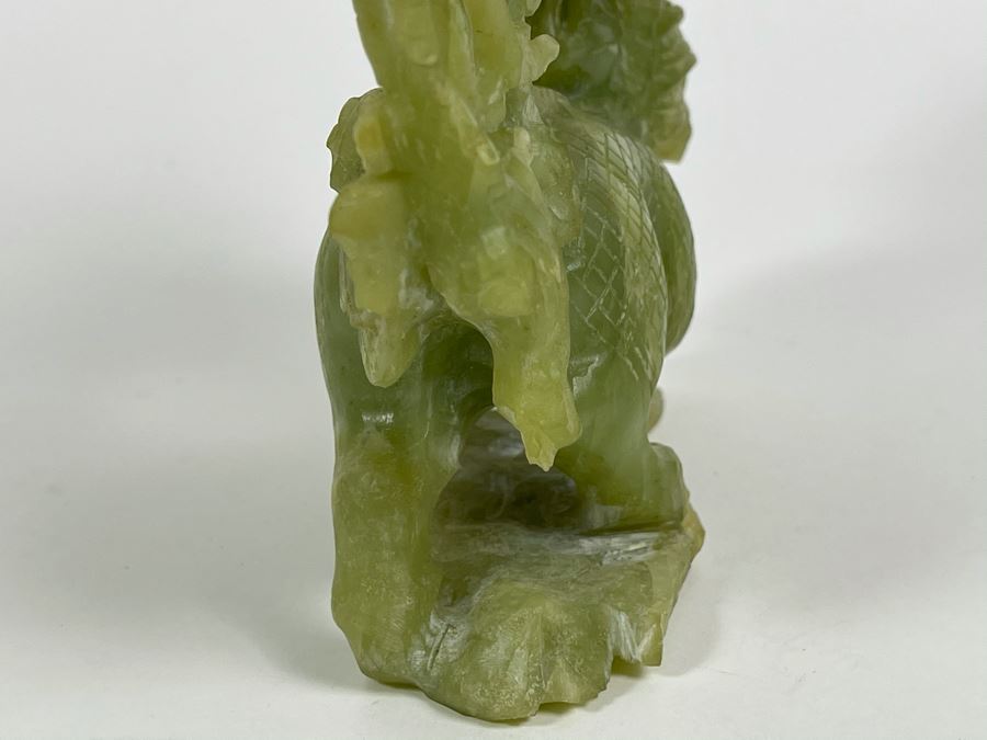 Vintage Asian Green Stone Dragon Carving 8.5W X 2D X 6.5H [Photo 16]