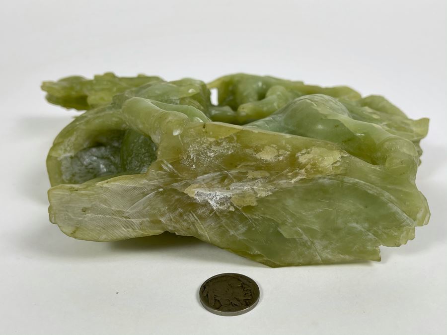 Vintage Asian Green Stone Dragon Carving 8.5W X 2D X 6.5H [Photo 12]