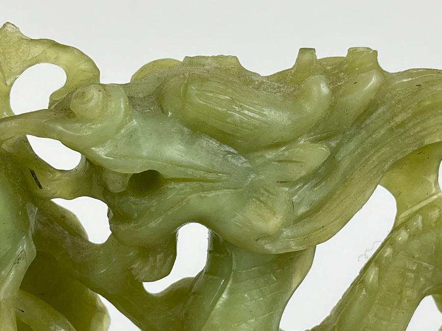 Vintage Asian Green Stone Dragon Carving 8.5W X 2D X 6.5H [Photo 5]