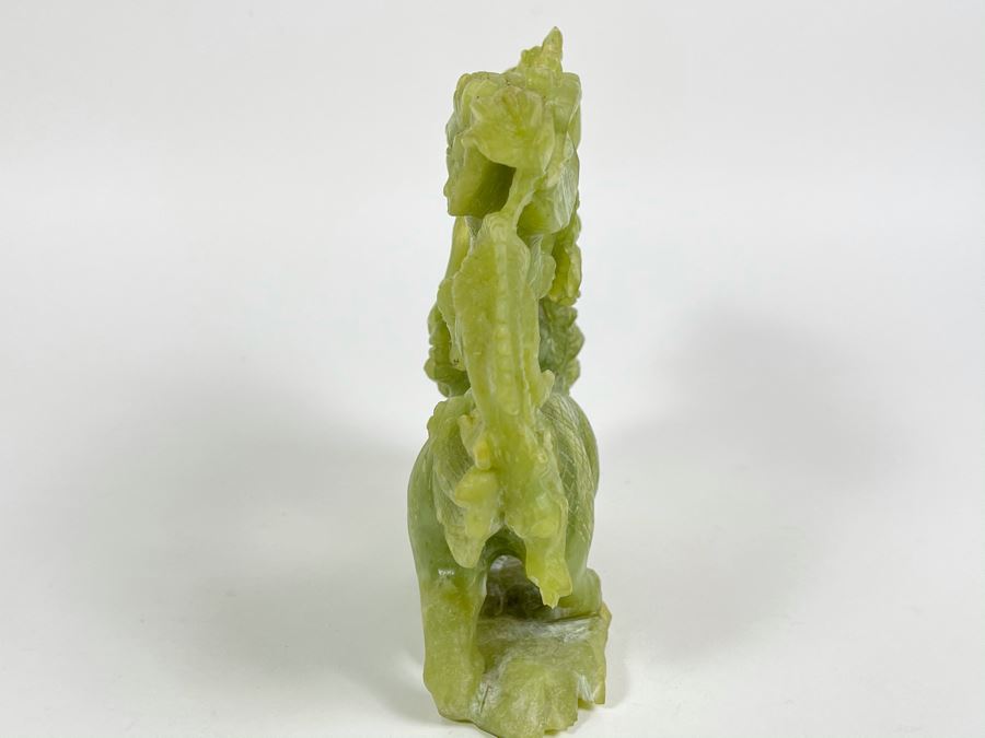 Vintage Asian Green Stone Dragon Carving 8.5W X 2D X 6.5H [Photo 15]