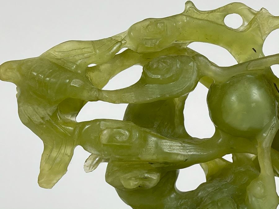 Vintage Asian Green Stone Dragon Carving 8.5W X 2D X 6.5H [Photo 6]