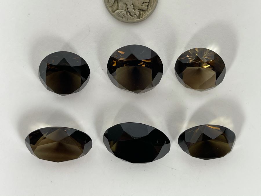 JUST ADDED - Set Of Six Smoky Quartz Gemstones 155cts Total Weight [Photo 5]