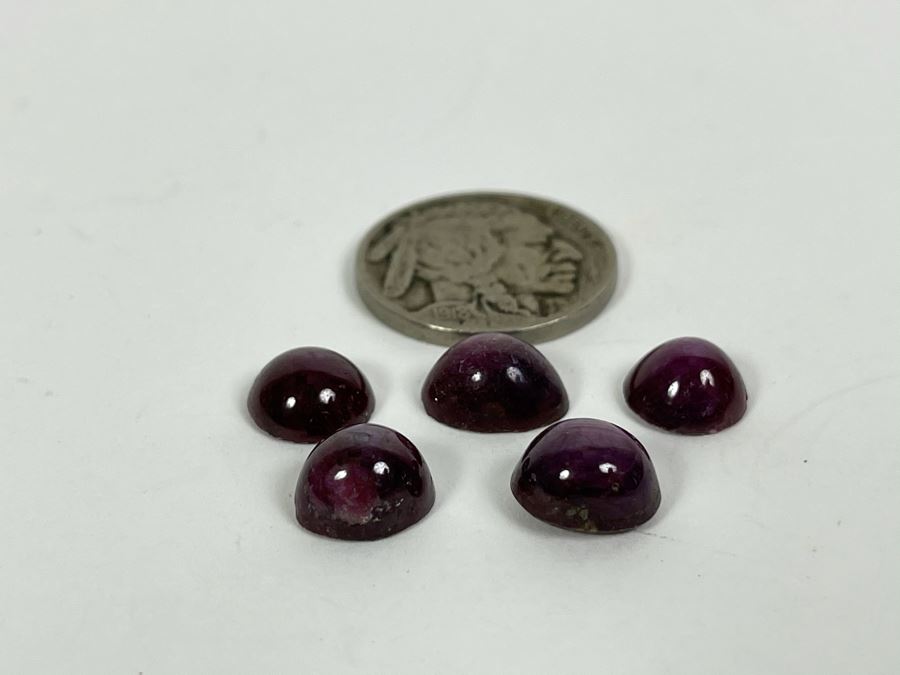 JUST ADDED - Set Of Five Polished Star Ruby Gemstones 21.5cts Total Weight [Photo 5]