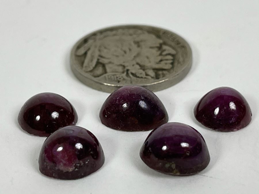 JUST ADDED - Set Of Five Polished Star Ruby Gemstones 21.5cts Total Weight [Photo 6]