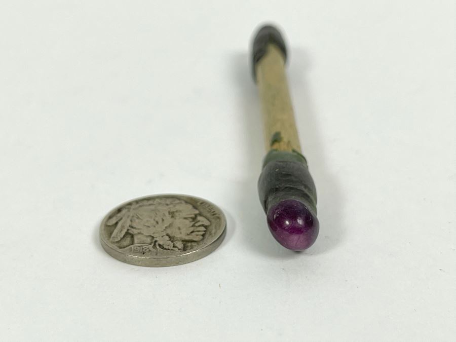 JUST ADDED - Pair Of Star Ruby Gemstones On Dop Stick [Photo 3]