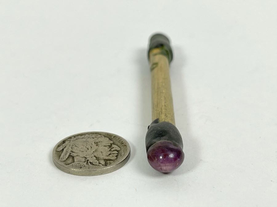 JUST ADDED - Pair Of Star Ruby Gemstones On Dop Stick [Photo 2]