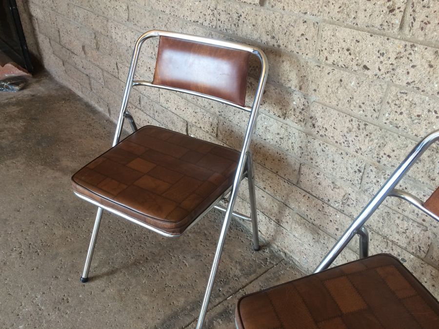 Pair of Chrome Folding Chairs [Photo 5]