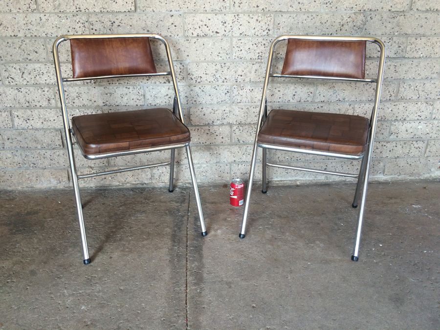 Pair of Chrome Folding Chairs [Photo 1]