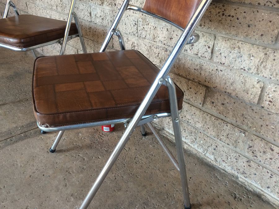 Pair of Chrome Folding Chairs [Photo 4]