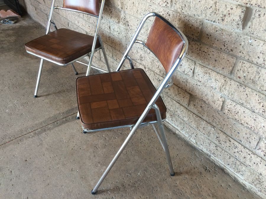 Pair of Chrome Folding Chairs [Photo 3]