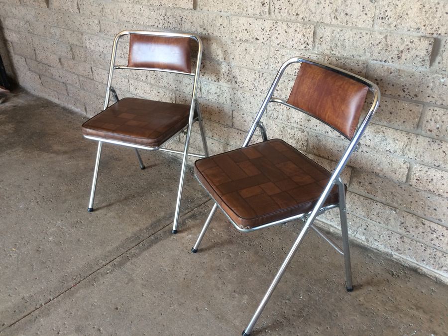 Pair of Chrome Folding Chairs [Photo 2]