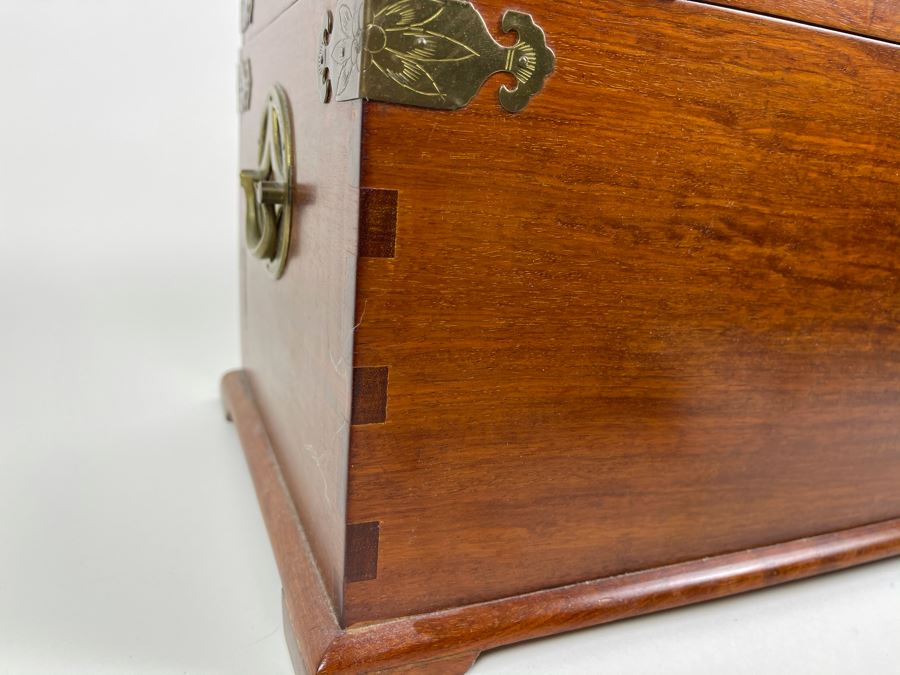 JUST ADDED - Asian Teak Jewelry Box 16W X 11D X 10H [Photo 10]