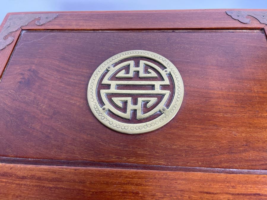 JUST ADDED - Asian Teak Jewelry Box 16W X 11D X 10H [Photo 8]