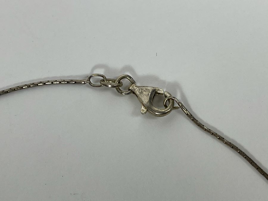 JUST ADDED - Sterling Silver Art Glass Necklace 28'L [Photo 5]