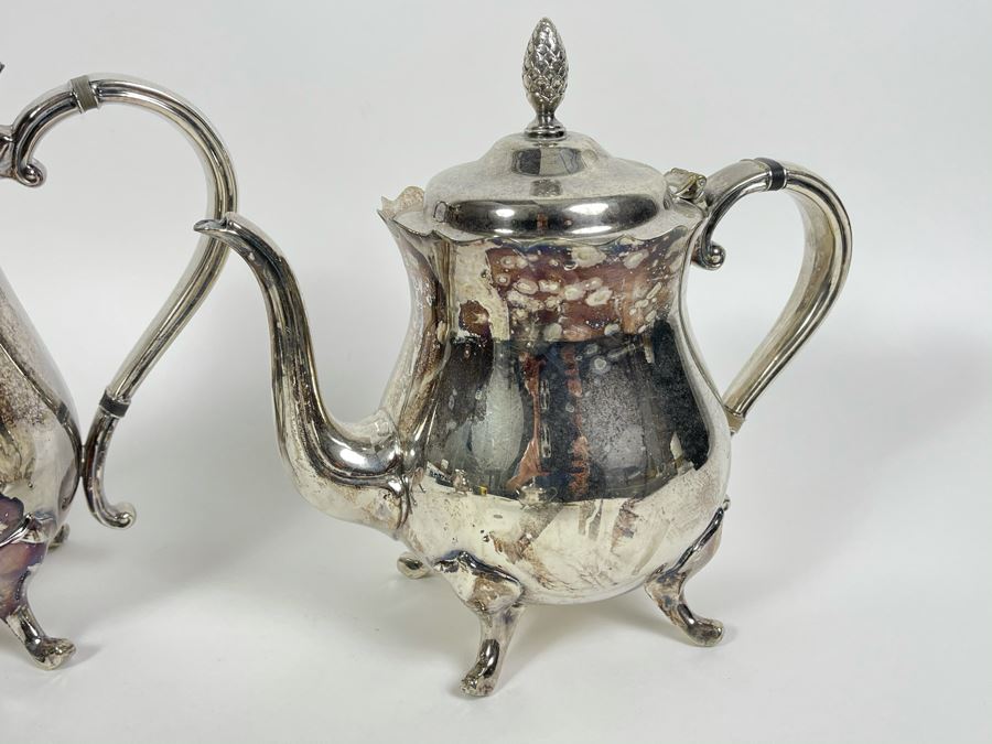 Vintage Gorham Newport Silverplate Coffee Pot Teapot Creamer And Sugar Bowl [Photo 3]