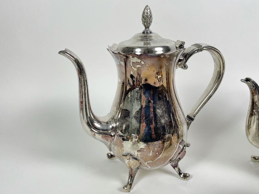 Vintage Gorham Newport Silverplate Coffee Pot Teapot Creamer And Sugar Bowl [Photo 2]