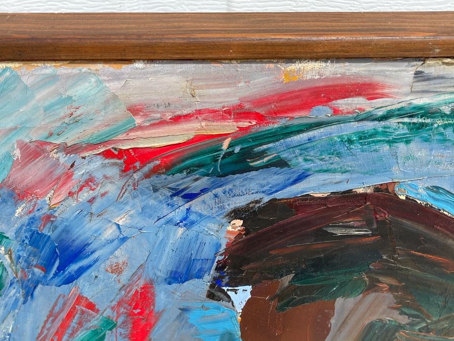 Original Signed Fred Hocks (1886-1981) Framed Painting On Canvas 48 X 36 (Ferdinand Hocks) - Fred's Artwork Was Exhibited In The San Diego Museum Of Art - Client Was Friends With Artist [Photo 13]